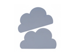 Relaxdays Manteles Individuales Infantiles, Set De 2, Nube, Antideslizantes, Lavables, 47,5 X 26,5 Cm, Gris Oscuro