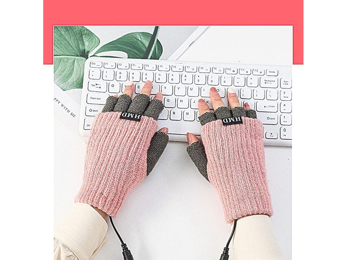 2026-guantes Calentados Usb, Mitad De Dedos Tejidos, Aislantes Para Manos, Rápido Calentamiento, Ideal Para Invierno Y Actividades Al Aire Libre