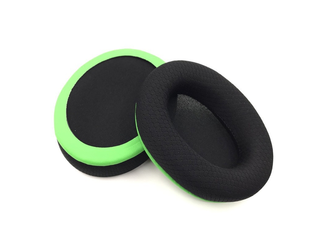 Almohadillas para auriculares Kingston HyperX Cloud Pro de espuma suave, negras y verdes.