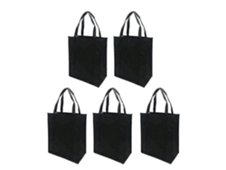 5 bolsas de tela no tejida plegables para compras al aire libre GOKOCO (negras, 30x25x10cm)