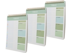 Cuaderno De Planificación Verde Tamaño A5, Juego De 3 Cuadernos Sin Fecha Con Encuadernación En Espiral.