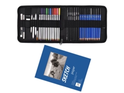 Juego de lápices de dibujo y bocetos profesionales de 95 piezas Incluye lápiz de color al óleo Sacapuntas de grafito de carbón Bolsa de almacenamiento Suministros de arte Regalo para niños a 9#