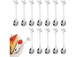 Juego de 12 cucharas de café de acero inoxidable, plateadas RNEMITERY
