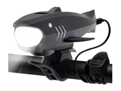 Bocina Para Bicicleta Con Luz, Timbre Eléctrico De 120 Db Y Faro Recargable De 400 Lm, Resistente Al Agua Ipx4 (negro)