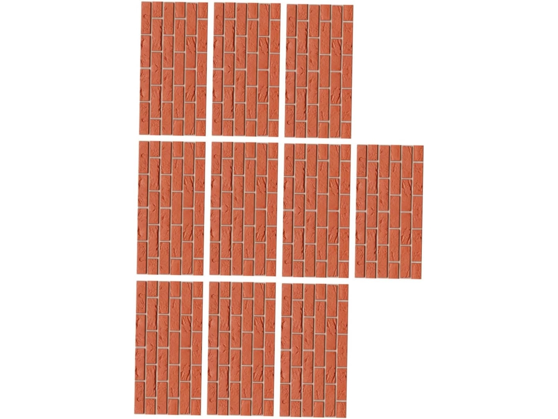 Juego de 10 pegatinas de pared removibles que imitan ladrillos rojos para decorar paredes y azulejos grandes. SFUSHOS