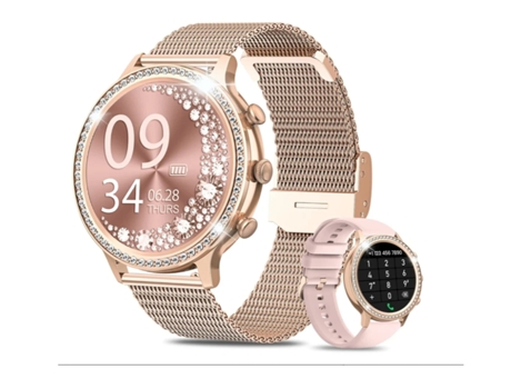 Reloj inteligente para mujer con función de teléfono 1,32 HD Diamond Love reloj de pulsera Spo2 Monitor de ritmo cardíaco Monitor de ciclo de sueño...
