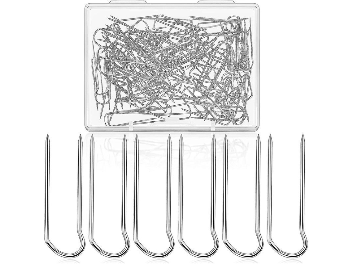 100 Alfileres De Metal En Forma De Horquilla Para Coser, Patchwork, Alfileres Rectos En Forma De U Para Manualidades Y Costura De Broches.
