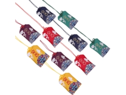 Juego de 10 bolsitas vacías tradicionales japonesas para amuletos Omamori en colores surtidos: amarillo, rojo, verde (GOKOCO)