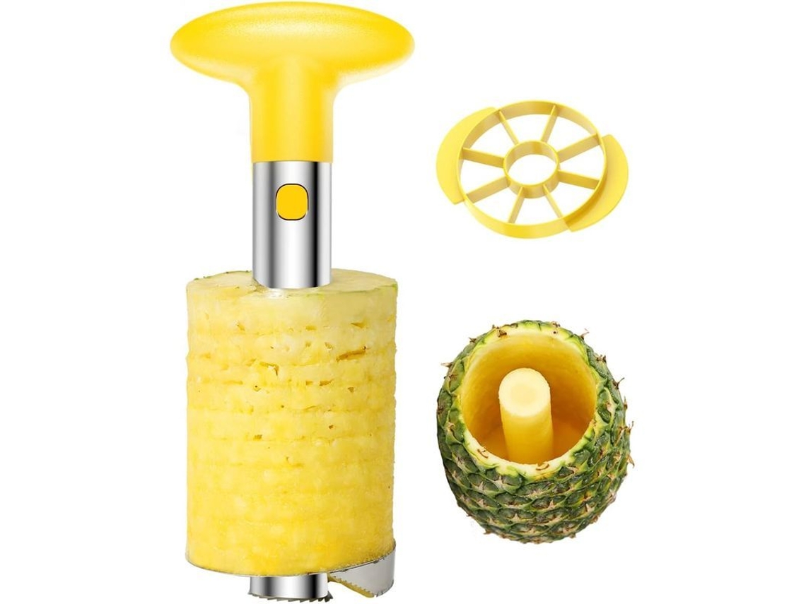 Utensilio De Cocina Práctico: Pelador, Cortador Y Rebanador De Piña De Acero Inoxidable.