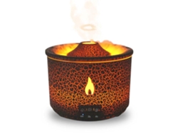 Humidificador con forma de volcán, con llama simulada, difusor de aromas y enchufe europeo MDUG.