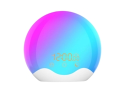 Reloj despertador con simulación de amanecer, 21 sonidos relajantes, doble alarma, 6 sonidos, 28 tonos, luces nocturnas de 12 núcleos, ajuste de volumen. Kofihety