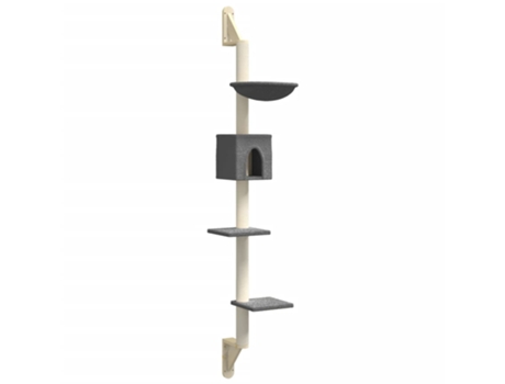 vidaXL Árbol rascador para gatos de pared gris oscuro 187 cm