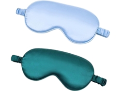 Máscara De Ojos De Seda Natural Con Correa Elástica, Suave Para Dormir, Viajes Y Siestas, Bloquea Luz Azul Marino Verde Oscuro