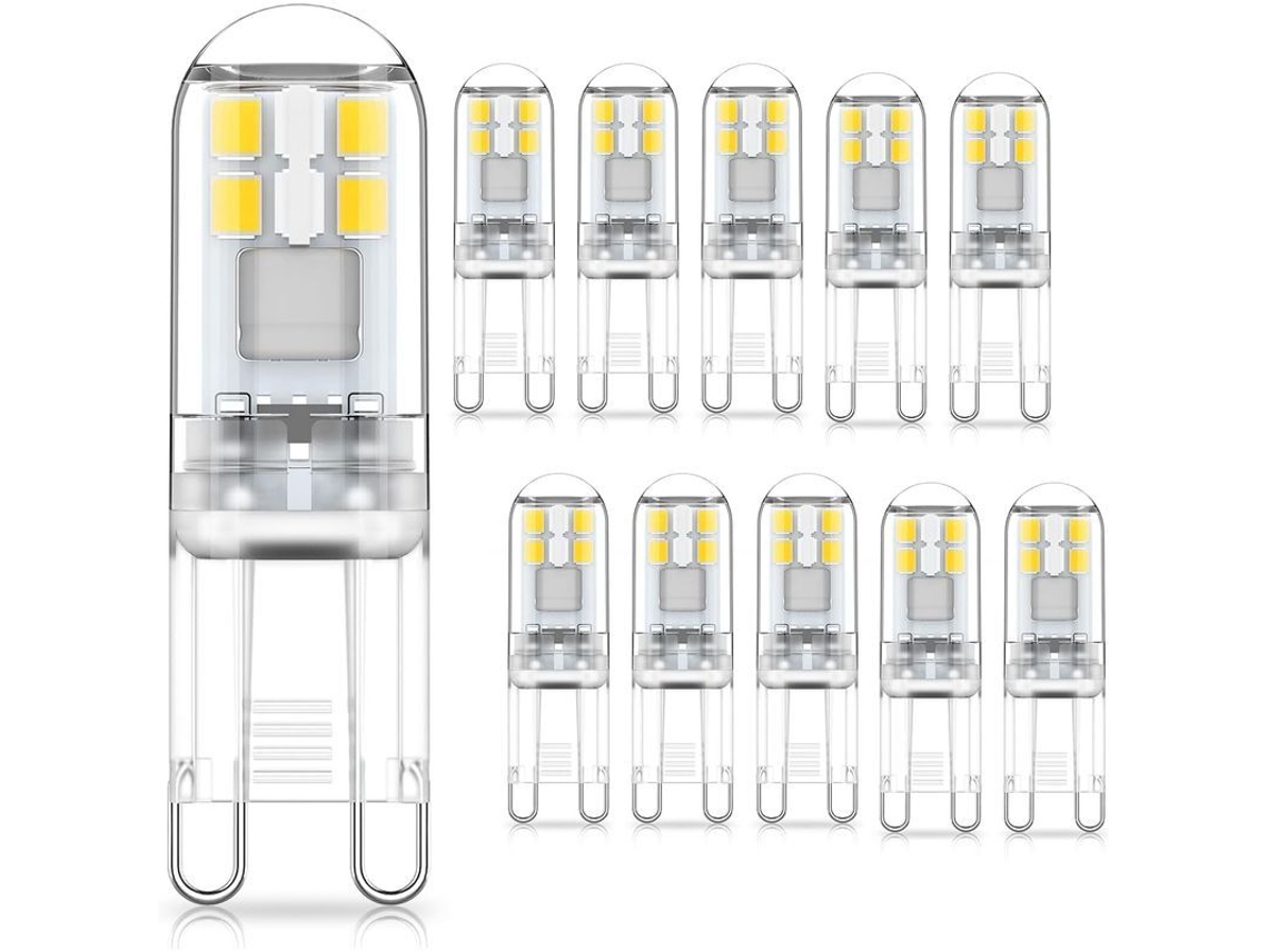 Bombillas Led G9 De 1,5 W, Equivalentes A Halógenas De 20 W, Luz Blanca Fría De 6000 K, Ca 220-240 V, Paquete De 10 Unidades.