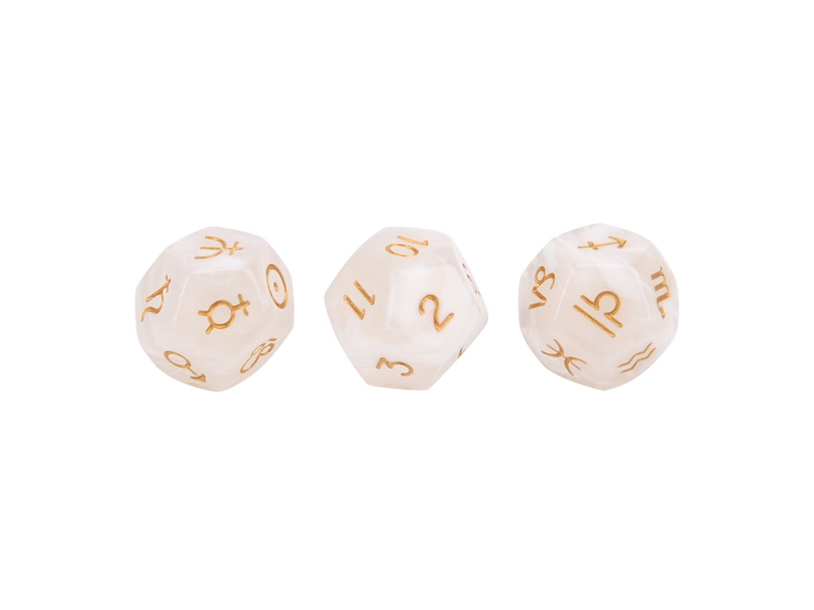 3 Dados De Resina Para Tarot Y Astrología, De 12 Caras, Para Adivinación Y Entretenimiento En Citas.