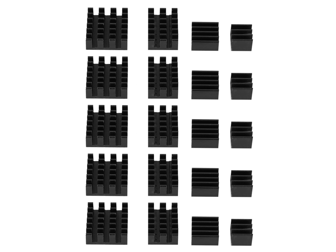 20 Disipadores De Calor De Aluminio Negro Con Adhesivo Para Raspberry Pi 2/3/4 3b 4b