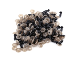 Ojos de plástico negro de 9 mm para muñecas, ideales para peluches y manualidades: seguros y de alta calidad.