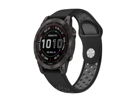 Correa de reloj inteligente para Garmin Instinct 2 Solar Sports Correa de silicona transpirable (negro + gris)