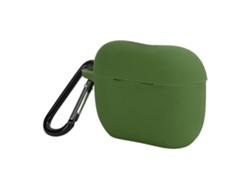 Capa Protetora De Silicone Para Carregamento Do Fone De Ouvido Bluetooth Ios Earbuds Pro/iii Verde Com Gancho