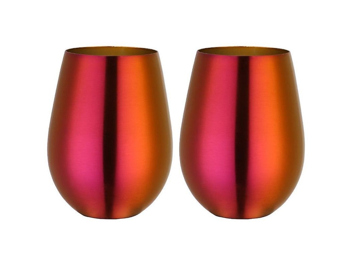 2026da-vasos De Vino Sin Tallos, Acero Inoxidable, Portátiles Al Aire Libre, Set De 2, Mantienen Temperatura Magic Red