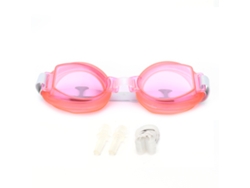 Gafas De Natación Rojas Para Niños Con Almohadillas Ajustables Para Las Mejillas Y Pinza Nasal.