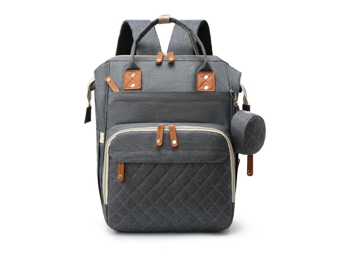 Mochila pañalera CUICH Mommy Mom And Baby 3 en 1 Gris Oscuro
