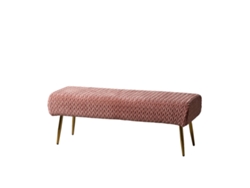 Banco 111 X 44 X 41,5 Cm Tecido Sintético Cor de Rosa Metal