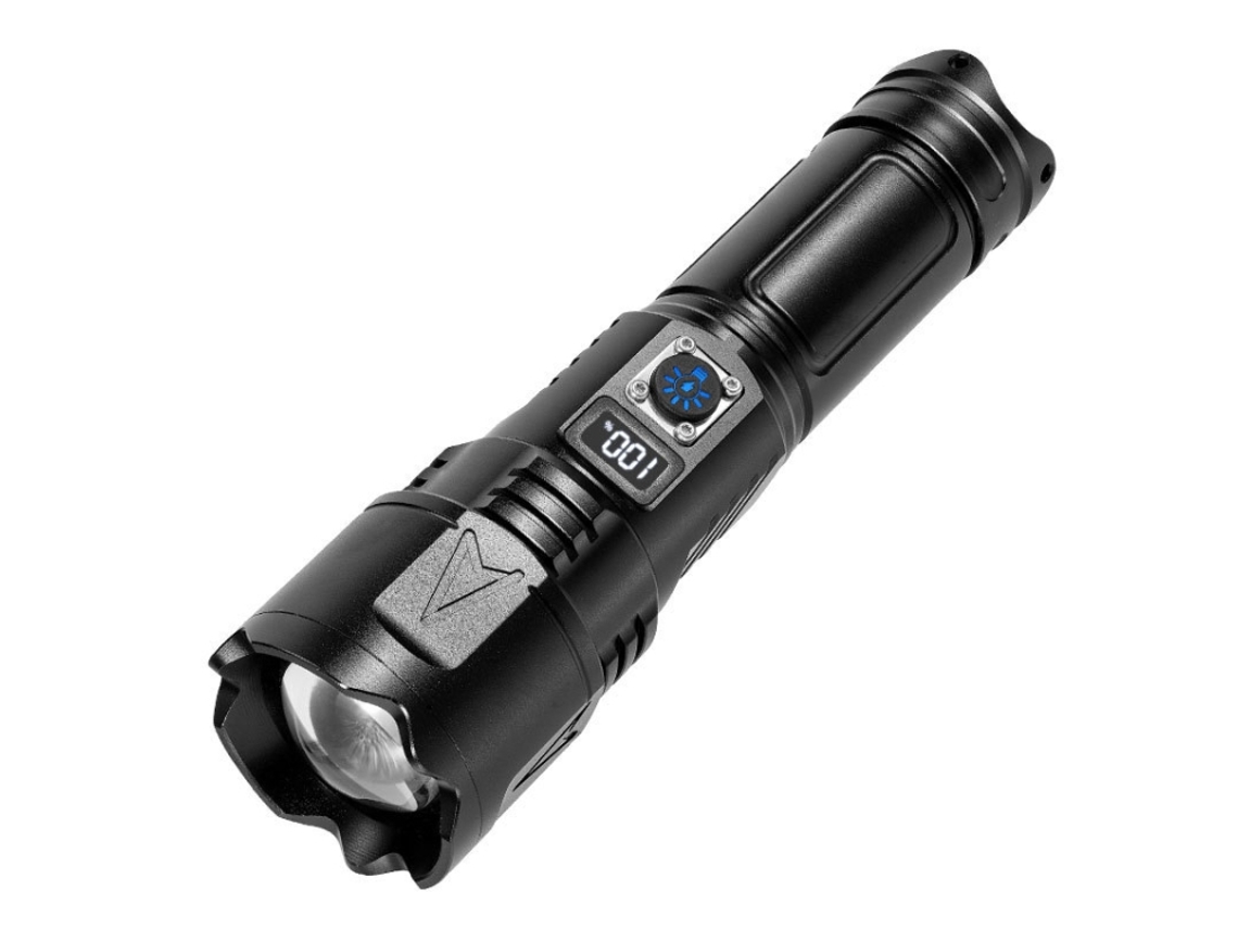 Linterna láser portátil de 30 W con pantalla LCD (negra)