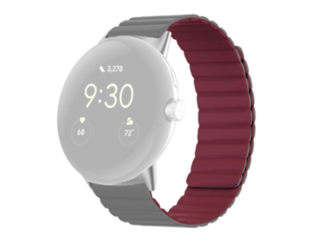 Correa de Silicona magnético ajustable para Google Pixel Watch - gris/vino rojo