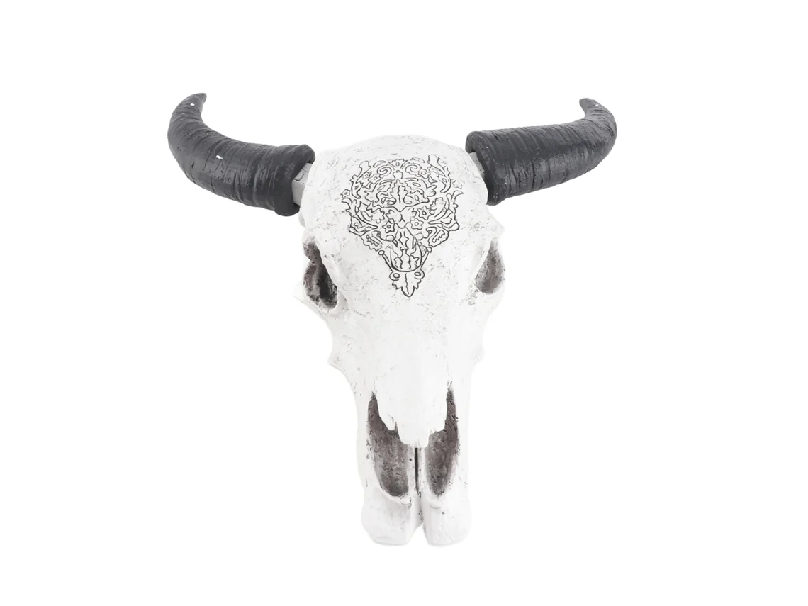 Decoración de pared de cabeza de toro de resina