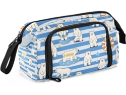 Besportble Estuche De Gran Capacidad Con Asa Para Adolescentes Y Niños De Preescolar Y Oso A Rayas 24 X 9,5...