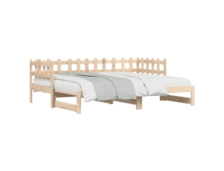 Sofá Cama VIDAXL Marrón Madera (203.5x160x68.5 cm)