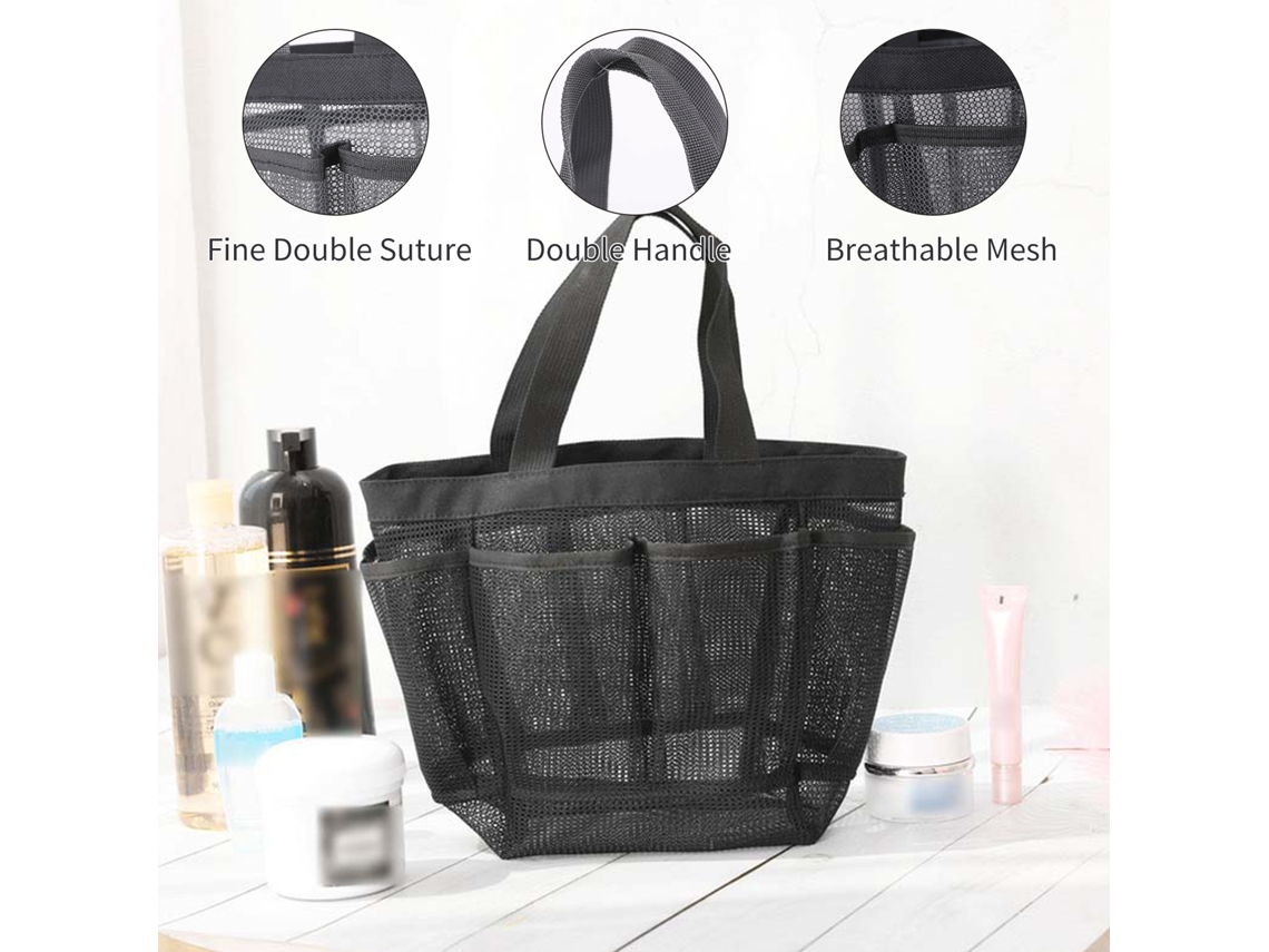 Cesta De Ducha De Malla Con 7 Bolsillos, Bolsa Colgante De Secado Rápido Para Toallitas Húmedas, Ideal Para Dormitorios, Gimnasios Y Viajes.