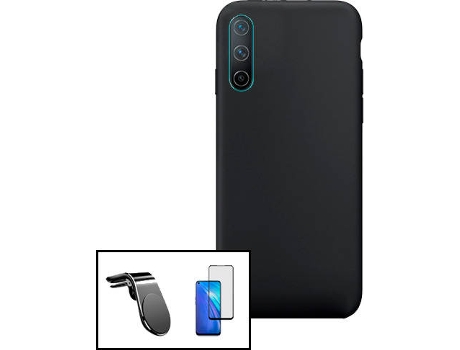 Carcasa + Protector + Soporte OnePlus Nord CE 5G PHONECARE Silicona Líquida Negro
