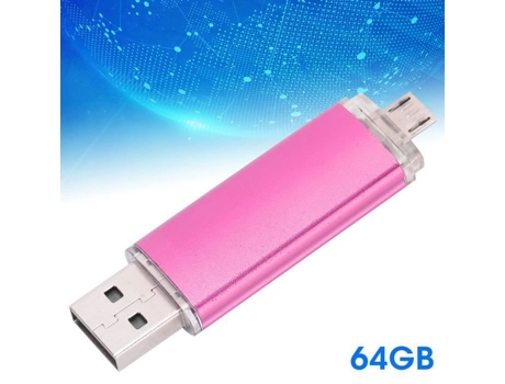 HURRISE Memoria USB U Disk Otg Memoria USB Flash Drive 2 en 1 Gran Capacidad de Datos Externos Stick de Memoria para Computadora 64 Gb