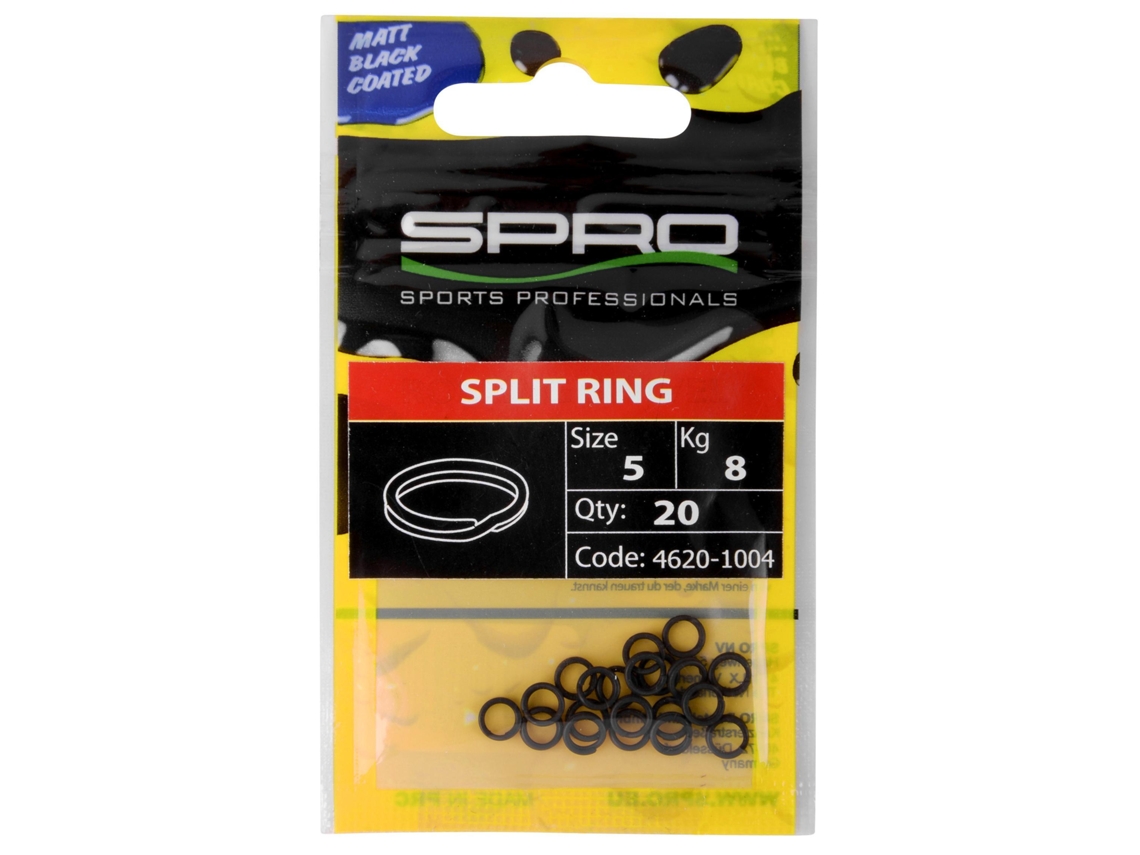 Paquete de 10 paquetes de 20 anillas rotas SPRO Splitring - 8 kg