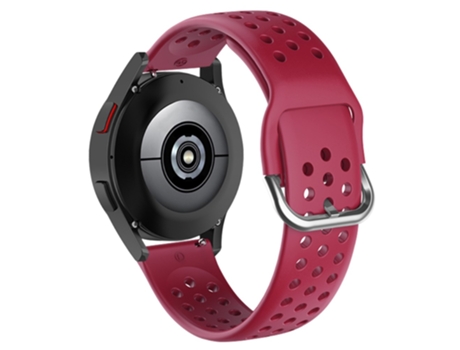 Correa de Silicona 20mm orificios redondos transpirables para Samsung Galaxy Watch4 40mm/44mm - vino tinto