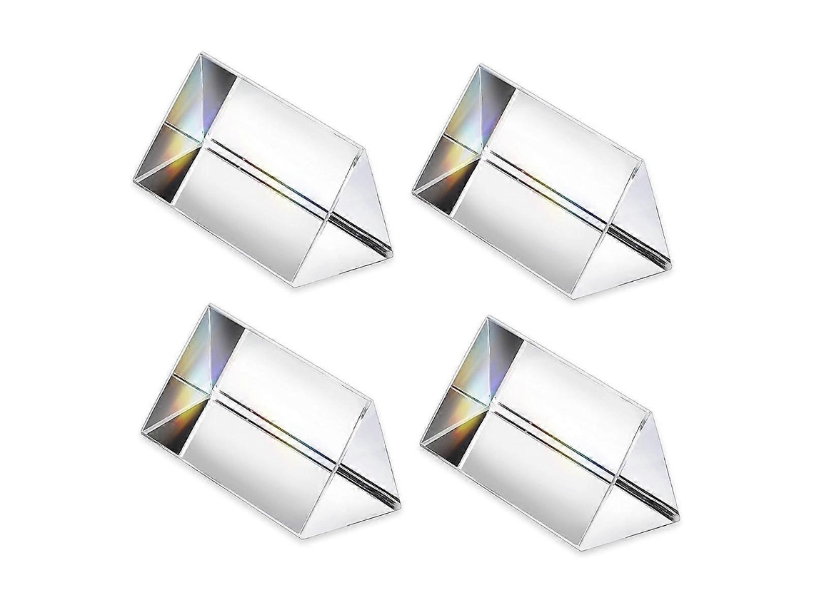 prismas triangulares transparentes para luces de arcoíris, prismas ópticos de cristal, vidrio, enseñanza de física, espectro de luz refractada