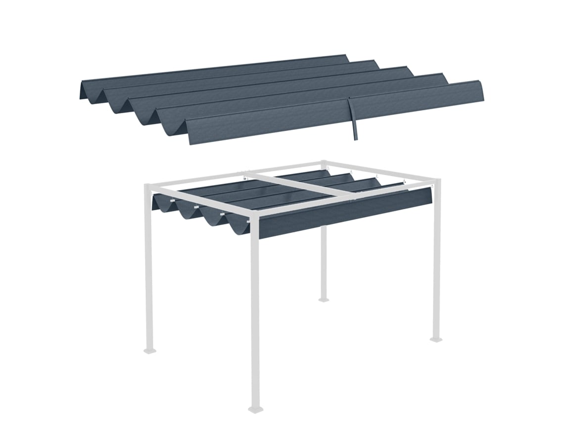 Cubierta Para Pérgola De 3x2,5 M, Protección Uv, Gris Oscuro.