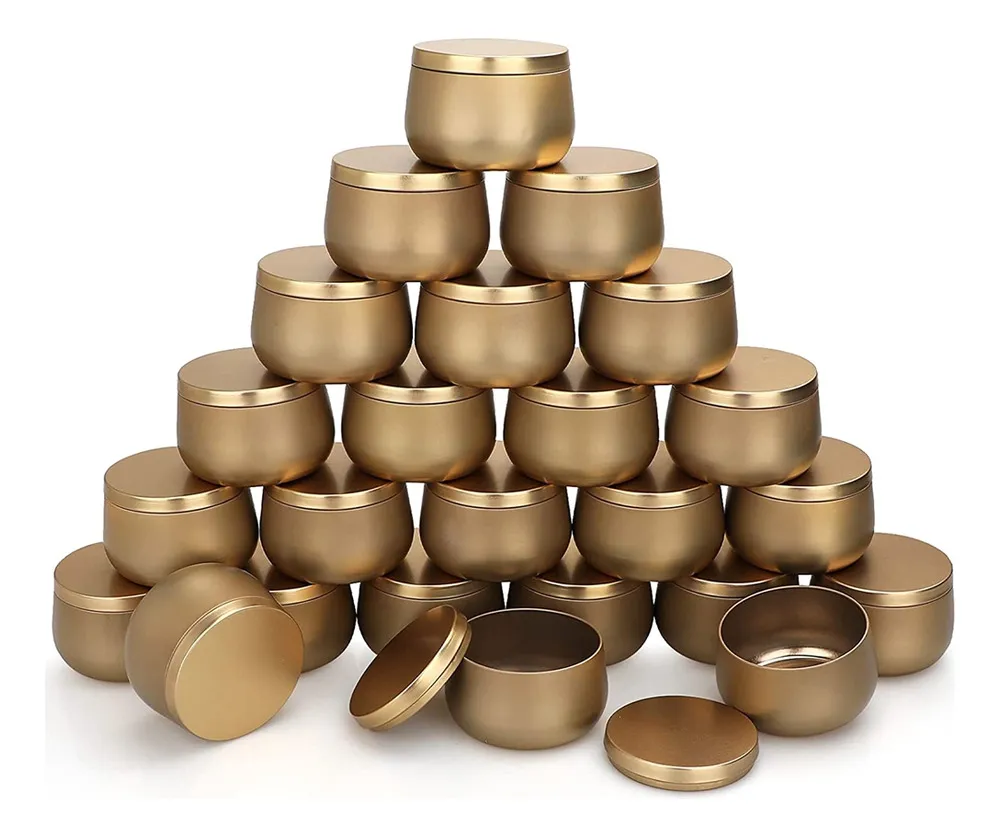 24 latas para velas, contenedor para velas con tapa, ideal para el hogar, la oficina, bodas, fiestas, etc.