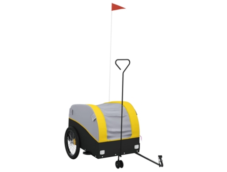 Remolque para bicicleta hierro VIDAXL negro y amarillo (45 kg)
