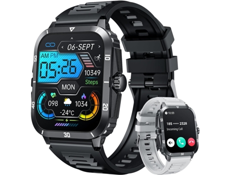 Smartwatch para hombres con contestación de llamadas, pantalla táctil de 2,0 pulgadas, resistente al agua 3 ATM, con monitor de sueño, podómetro, C...