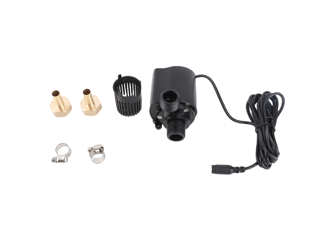 Bomba sumergible sin escobillas ultrasilenciosa de 12 V CC para acuarios, fuentes y estanques, 800 l/h, 15 W, elevación de 5 m con anillo de montaje.