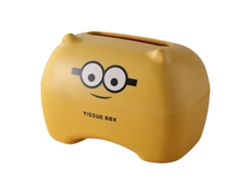 Caja Portátil De Toallas De Papel Con Diseño De Animalito Adorable Para Escritorio, Amarilla, Diseño Creativo, De Plástico.