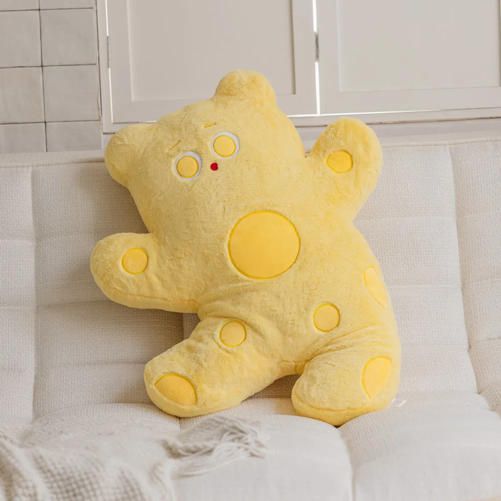 (amarillo, 65 Cm) Almohada De Peluche De Oso De Queso Para Adultos, Cojín Para Sofá, Almohada Adorable