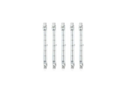NEVEANCE Lámpara Halógena Lineal R7S 118mm 300W 5900lm 2800K AC220-240V regulable - Pack de 5, para Iluminación de Paisaje, Seguridad, Farola