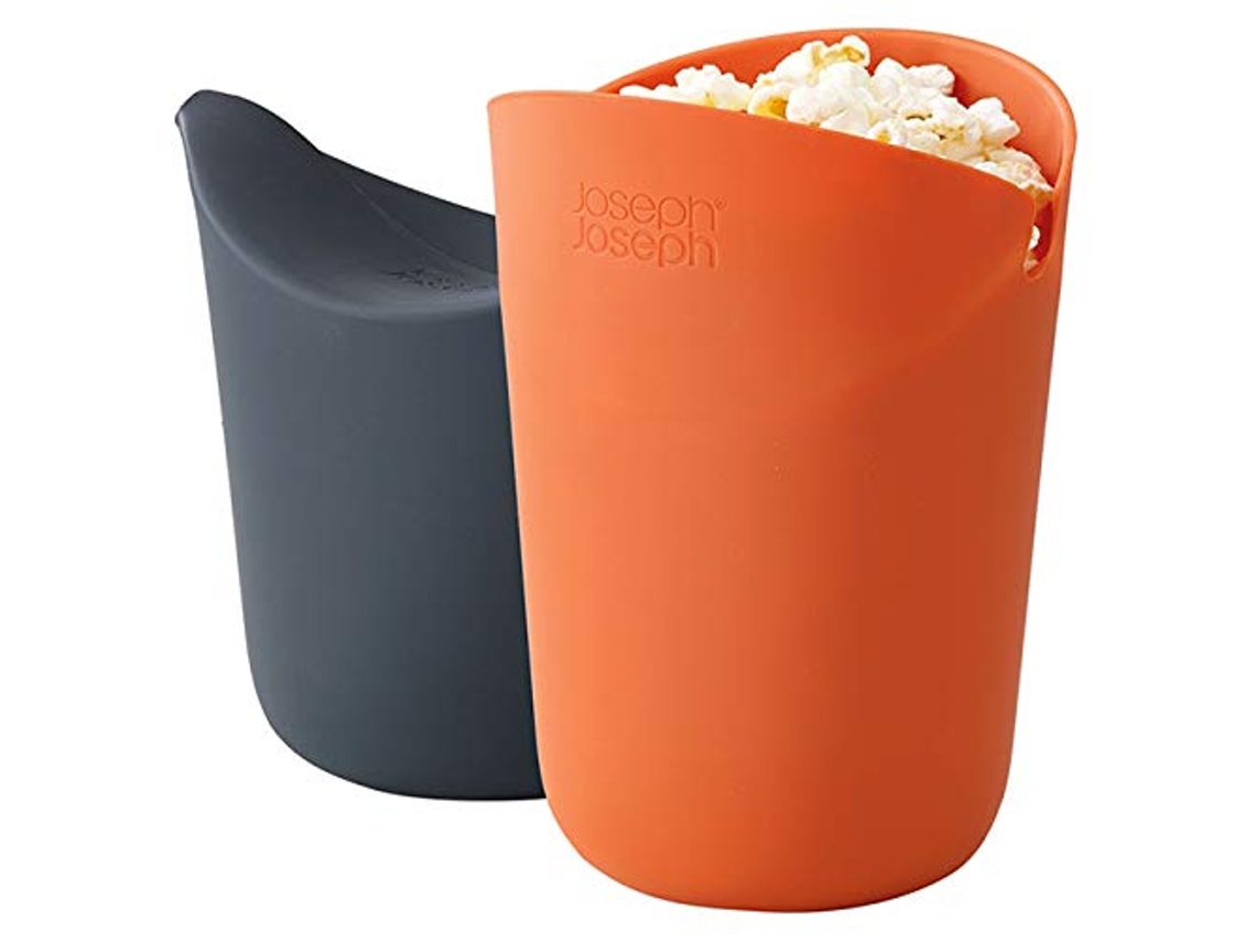 Juego de 2 palomiteras individuales Joseph Joseph M Cuisine, aptas para microondas, sin aceite, para mantequilla, de silicona resistente al calor.