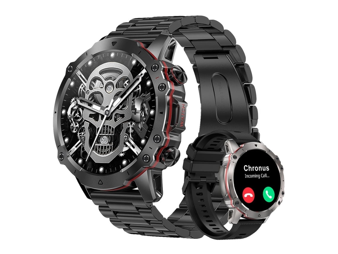 Smartwatch YEMAESRE Ak56-Negro Bluetooth Llamada de Voz Hombre Impermeable Negro