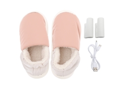 Pantuflas De Invierno Eléctricas Antideslizantes Con Calefacción Que Favorecen La Circulación Y La Comodidad - Rosa - Talla 38-39