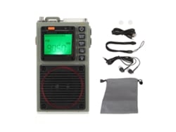 Rádio De Banda Completa Com Bass Estéreo Sos Alarme Bluetooth Cartão Reprodução Retro Lanterna Portátil
